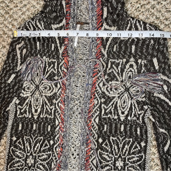 Free People Kai Open Front Pom Pom Tassel Tie Hooded Duster Cardigan - Picture 11 of 14